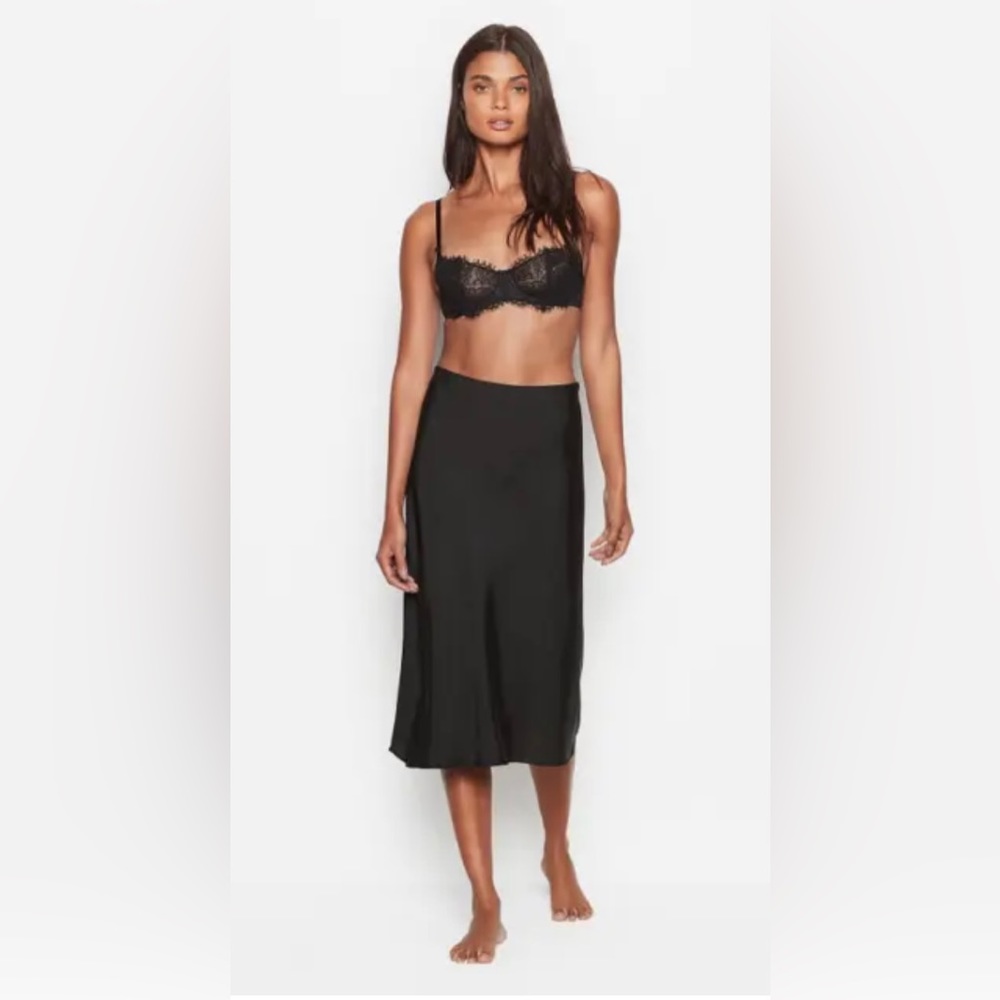 Victoria's Secret Midi Slip Skirt, Black, Size L, NWT
